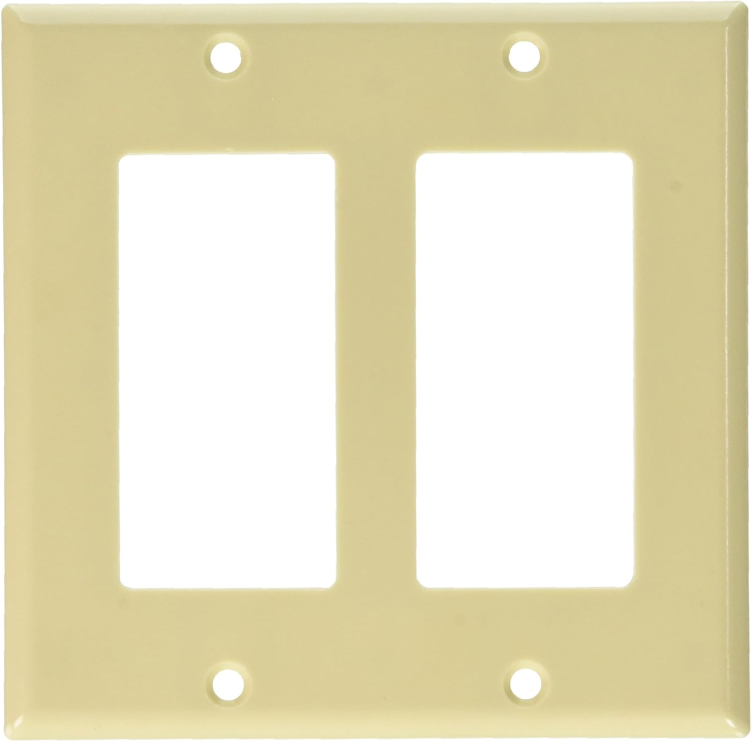 Leviton 80409-NW 2-Gang GFCI Device Decora Wallplate, Standard Size, White, 1 pack - Switch Plates - 