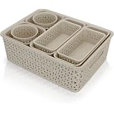 BROOKSTONE, 10-Piece Multi-Purpose Organizing Set &ndash; Nesting Baskets for Drawers &amp; Vanity, Customizable Storage, Eco-Friendly, Versatile for Home, Office, Bathroom, and Kitchen