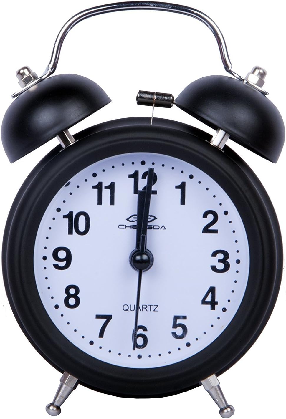 EFINITO Twin Bell Metal Table Alarm Clock with Night LED Display - (5 Inches, Multicolour)