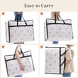 Lifewit 4 Pack Clear Plastic Storage Bags 75L Foldable Wardrobe Organizer view 5