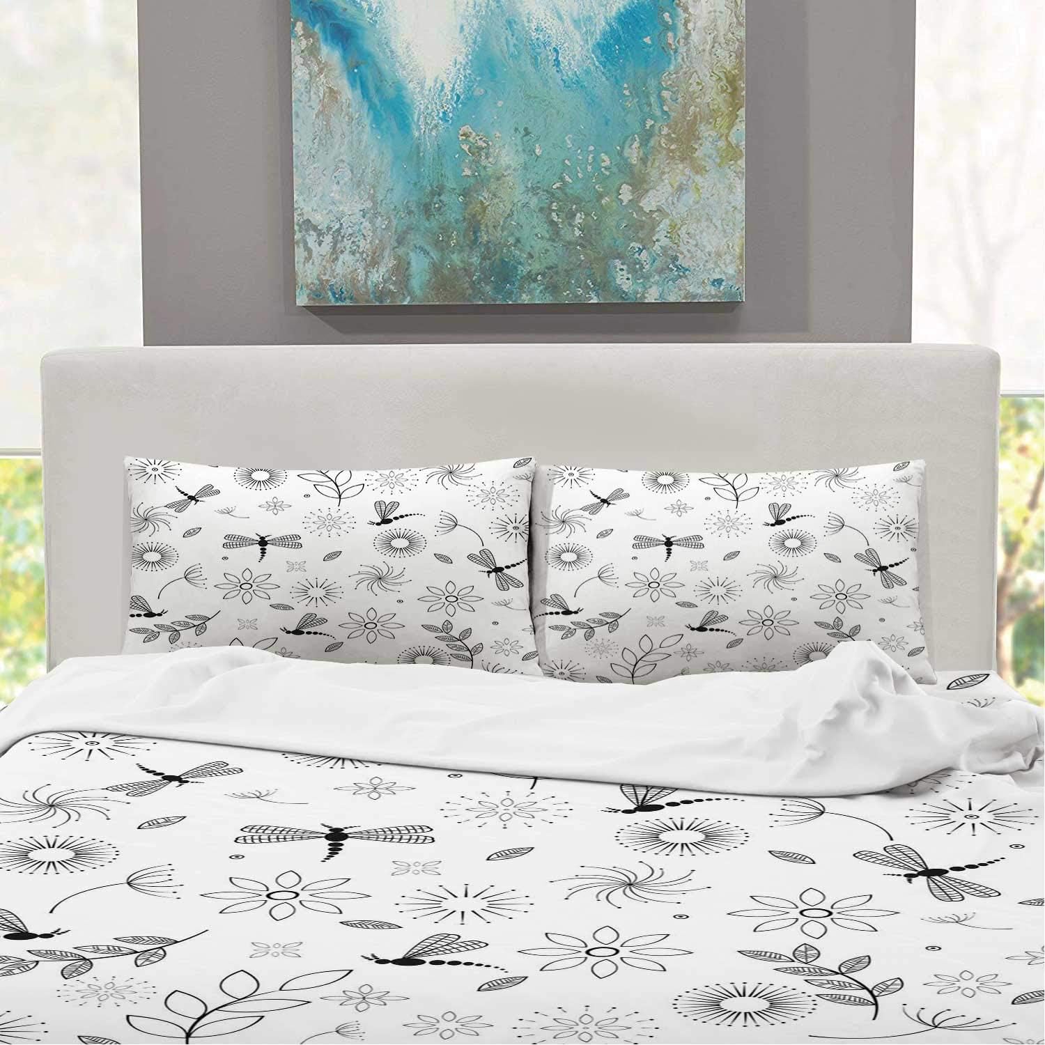 CUDEVS - Juego de Cama con libélula, tamaño King Size, inspiración