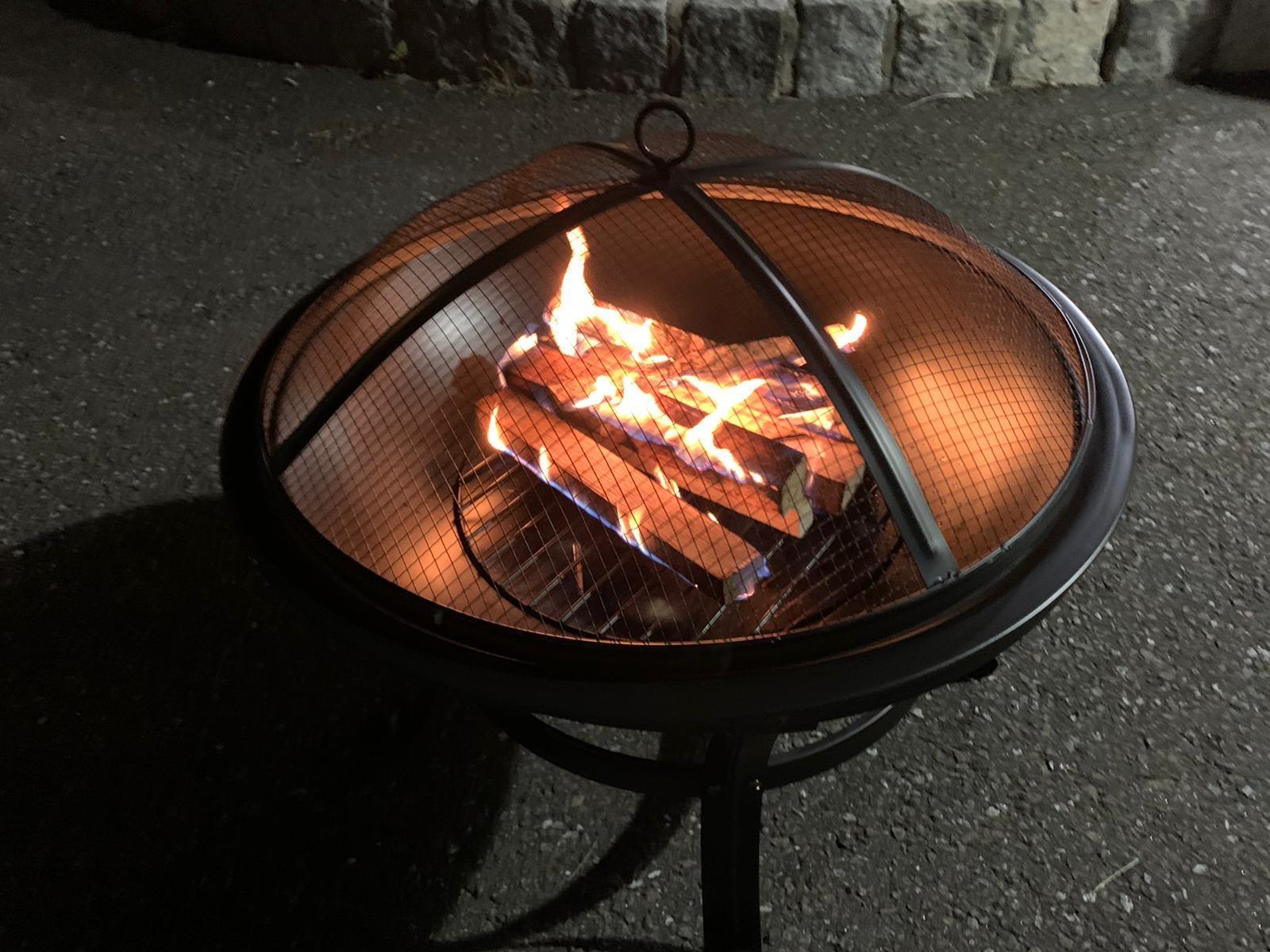 KingSo Fire Pit, 22" Fire Pits Outdoor Wood Burning Steel BBQ Grill