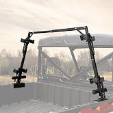 KEMIMOTO Hunting Tool Holder Sporting Clays Rack for UTV Cargo Bed | Universal 4 Tools Mount with Rubber Snubbers, Adjustable, Compatible with Polaris Ranger General Pioneer Defender Golf Cart