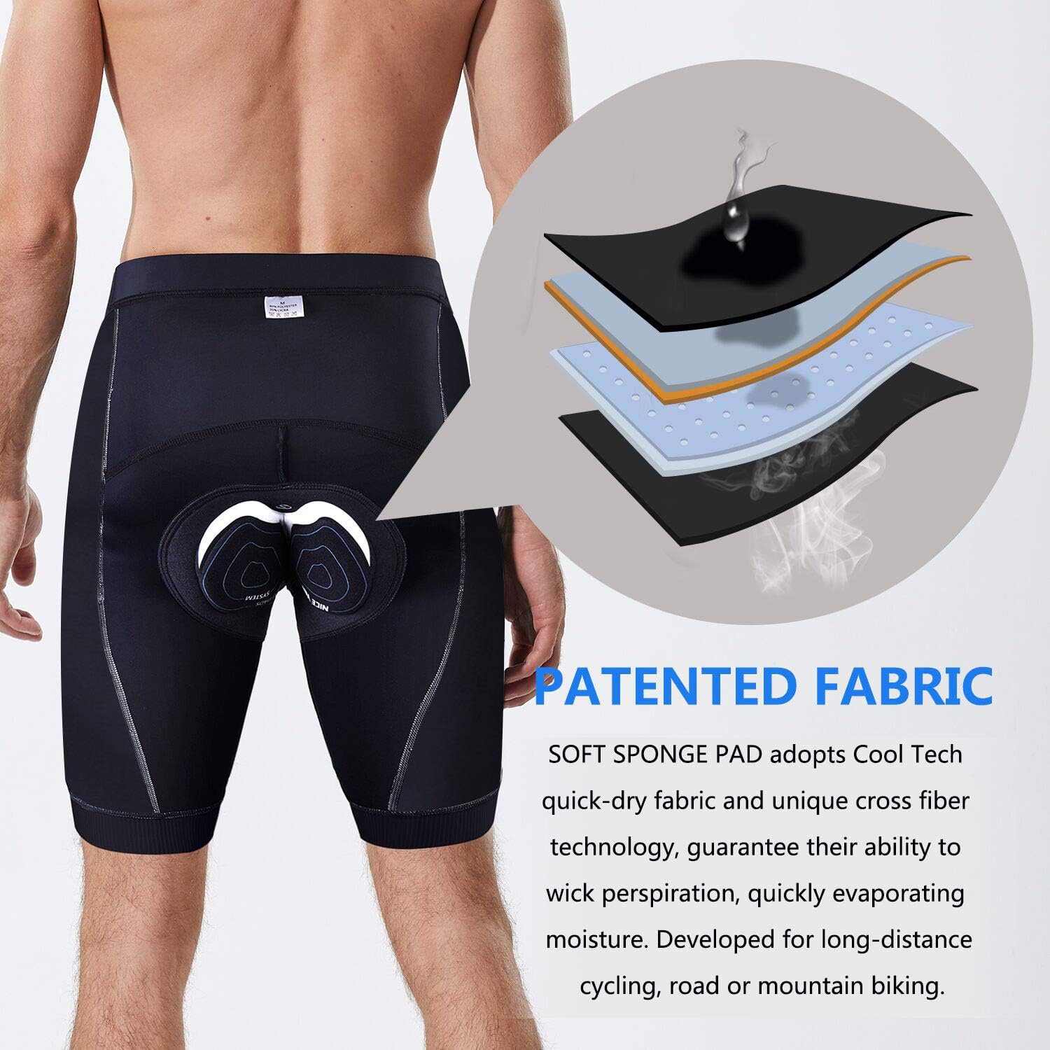 NICEWIN Men’s Cycling Shorts Motorcycle Bike Riding Tights 3D Padded Quick-Dry Half Pants: Clothing