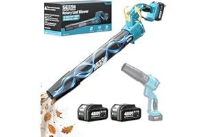 SeeSii Leaf Blower Cordless,Electric Leaf Blower with 2*4.0Ah Batteries and Charger,5 Speed Mode 180° Rotated Outdoor Blower 