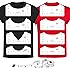 9Pcs Tshirt-Ruler Guide to Center Vinyl, Transparent V-Neck/Round PVC Ruler for Alignment, Heat Press, Children Youth Adult, 