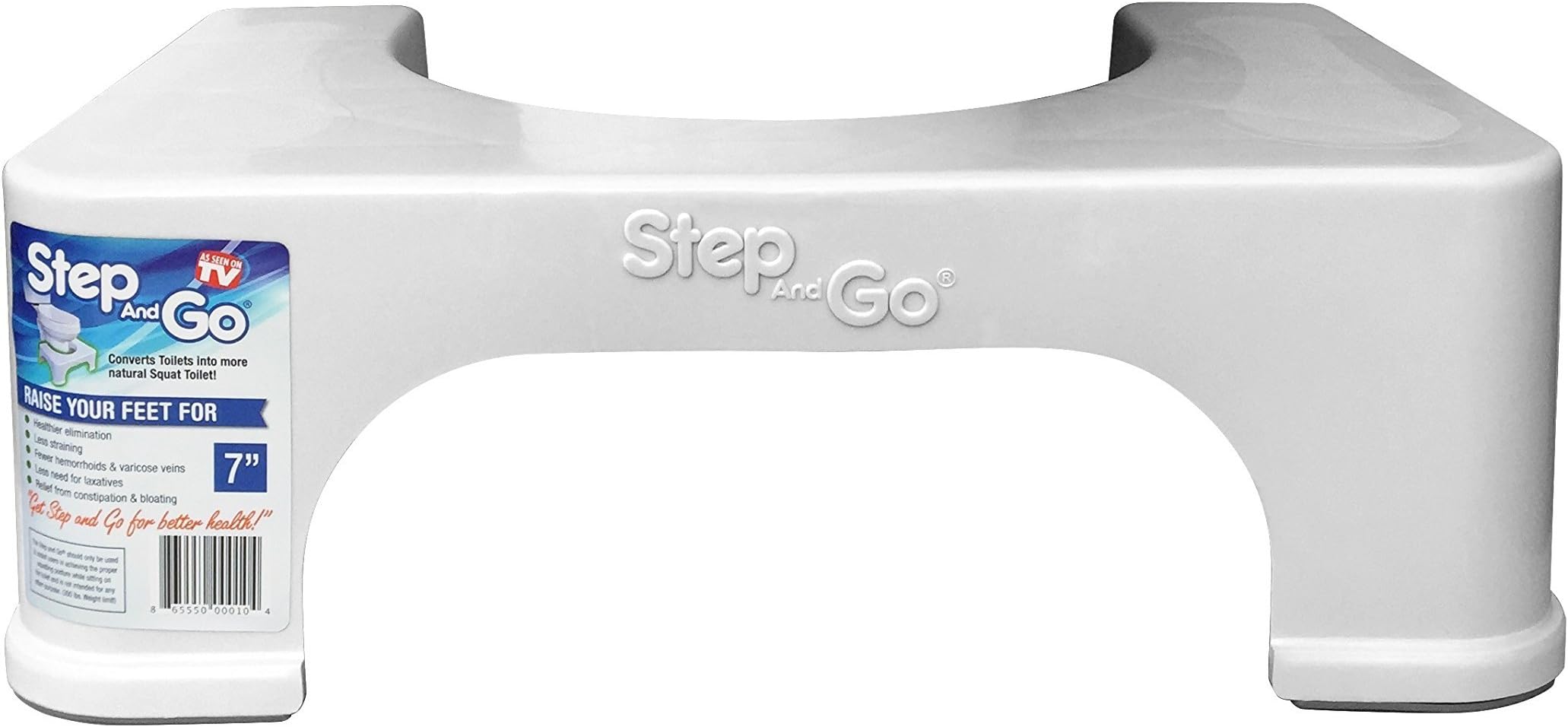Step and Go Toilet Stool 7” New - Proper Toilet Posture for Healthier Results