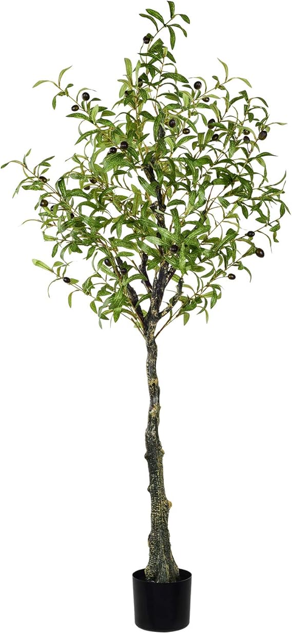 Wofair 5 Ft Artificial Olive Tree in Pot Artificial Silk