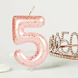Hongplus Pink Gold Number 9 Candles, 9 Birthday