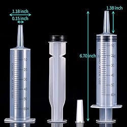 4 Pack Large Syringes for Liquid, 20ml & 60ml