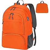 HOLYLUCK 20L lightweight packable Hiking Daypack Foldable Backpack for Men Women Small Travel Outdoor Foldable Shoulder Bag-orange