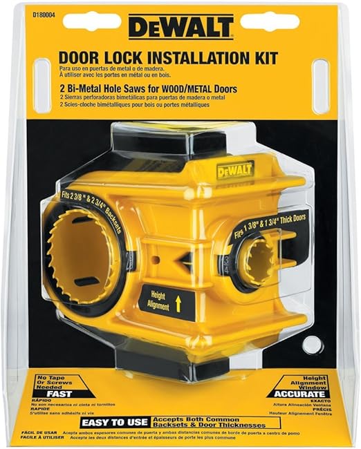 Dewalt Door Lock Installation Kit Bi Metal D180004