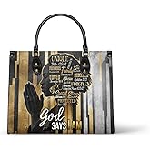 Afroyla African Black Women's Leather Bag, Medium Size, Premium Vegan Leather, Valentine's Day Gifts for Her, Wife, or Mother