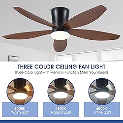 Surtime Ceiling Fans with Lights-48 Low Profile