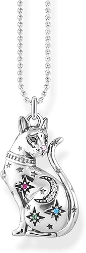 Thomas Sabo Collier Pour Femme En Argent Sterling 925 Motif Chat Et Etoiles Longueur 70 Cm Amazon Fr Bijoux