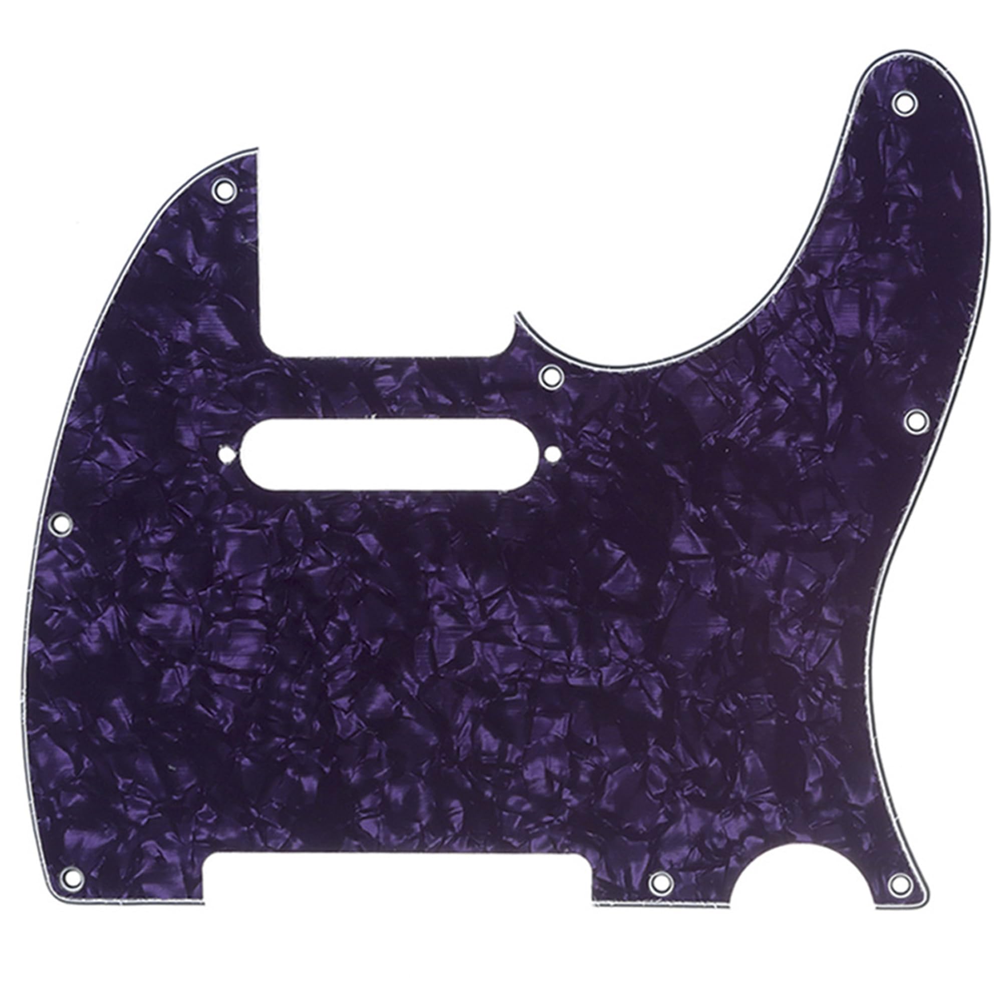 Musiclily 8 Hole Tele Pickguard Scratch Plate for Fender USA/Mexican Standard Telecaster Modern Style Electric Guitar, 4Ply Purple Pearl — image 1