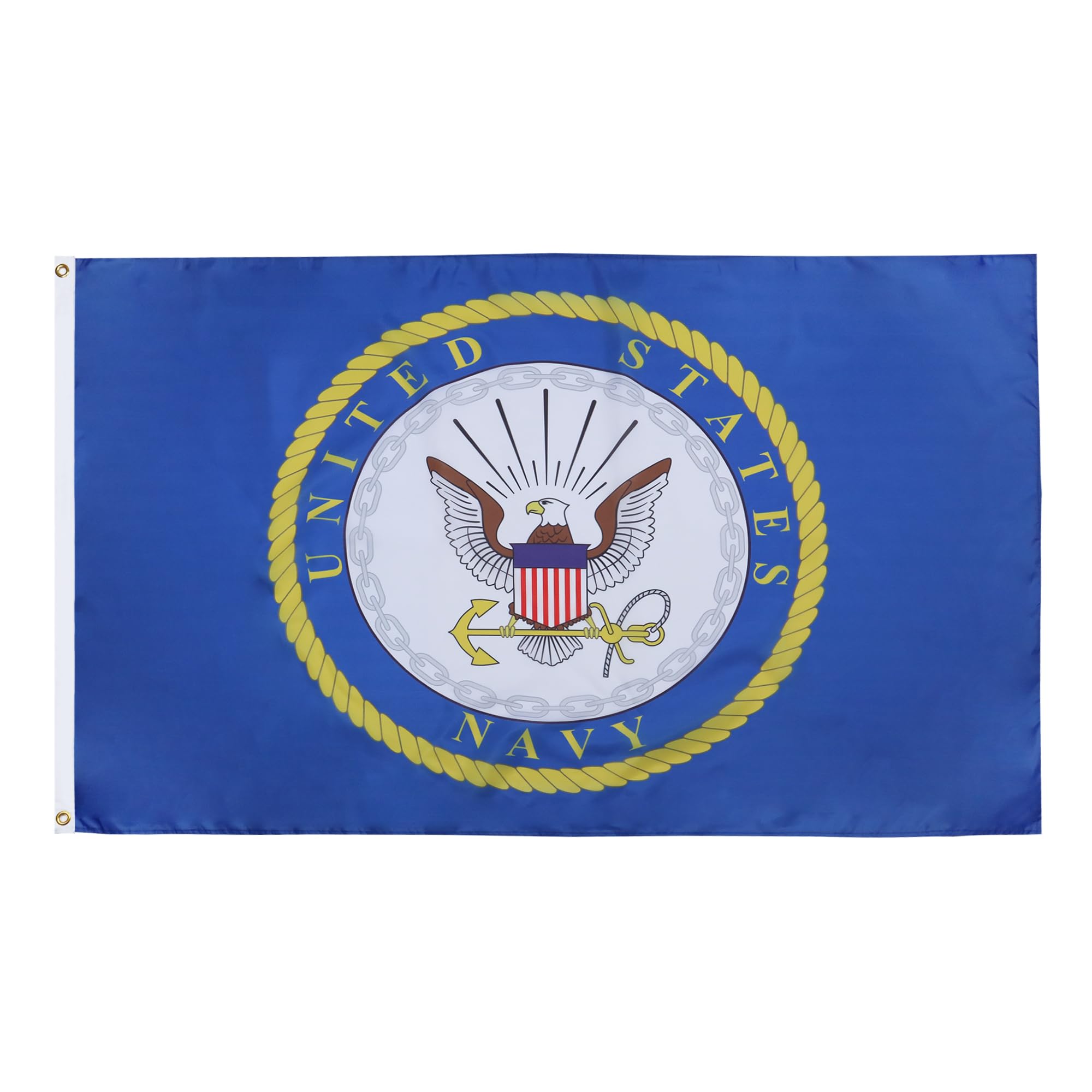 AZ FLAG - Us Navy Emblem Flag - 3x5 Ft - 100D Polyester Amarican Navy Banner with Two Metal Grommets - Fade Resistant - Vivid Colors - 3' x 5' Feet - 150x90 Cm