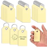 500 Pcs Ivory Paper Key Tags with Rings 1.3x2.7inch Label Key Chain Tags Write On with Labels Bulk Luggage for Markers Car Door Dealership Name Management Organization (Ivory)