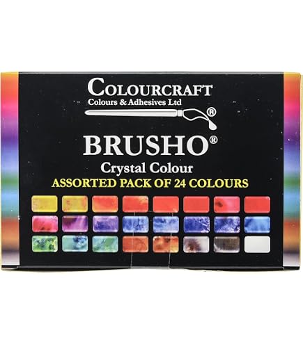 Brusho Kristall-Farbpulver Set - 8 Intensive Farben Für Kreative Techniken Auf Papier, Holz & Stoff