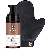 Self Tanner Tanning Mousse Kit - USA Made with Natural & Organic Ingredients, Self Tanner Mousse and Mitt, Tan Kit, Fake Tan Tanning Foam, Ultra Dark, Sunless Tanners Best Sellers
