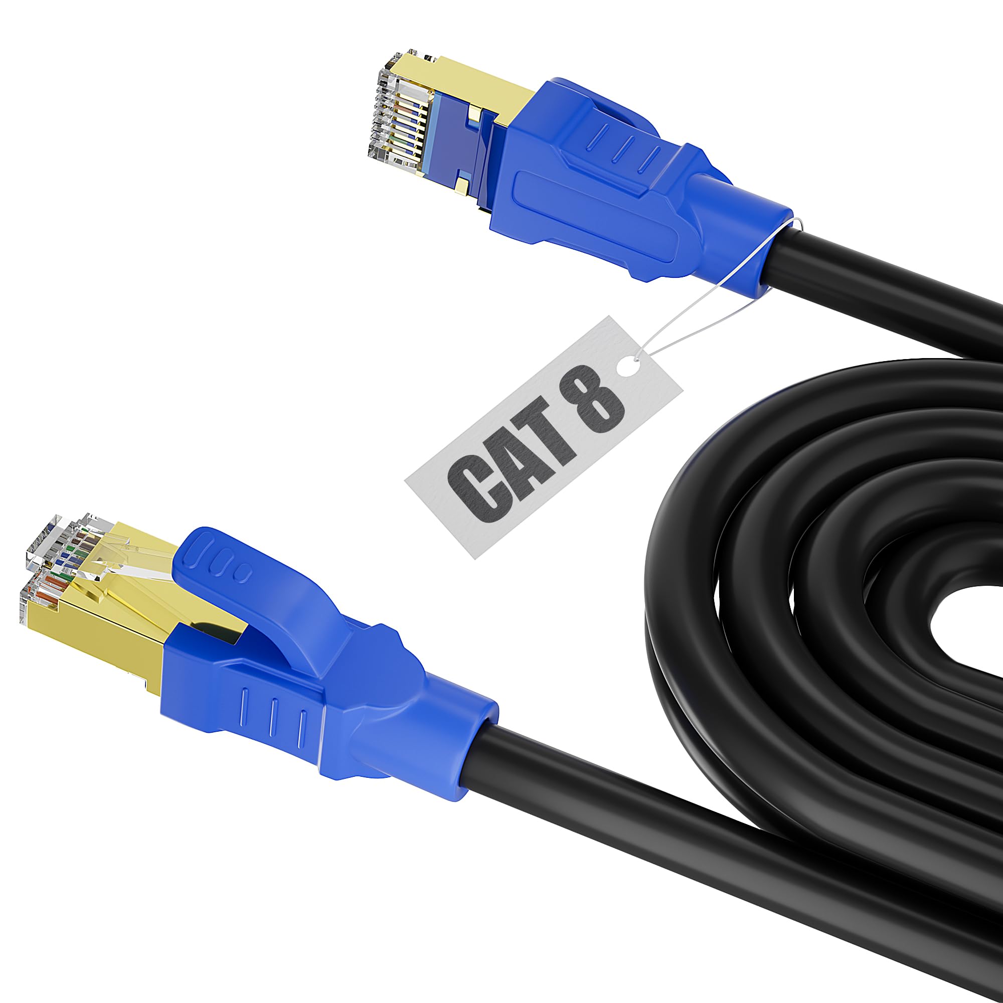 Cat 8 Internet Cable 5m, Ethernet Cable 5M High Speed 40Gbps 2000MHz RJ45 LAN Cable, S/FTP Braided Gigabit Network Cable Faster than Cat5e/Cat6/Cat7, Compatible for PC/Laptop, Modem, Router, Switch,TV — image 1