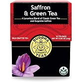 Buddha Teas Saffron &amp; Green Tea - Natural Caffeine &amp; Microplastic Free | 18 ct. Smooth vegetal flavor with delicate floral notes.