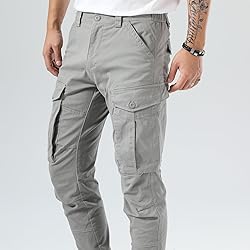 Plaid&Plain Men's and Women's Iron Grey Cargo Pants