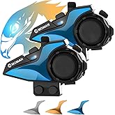 Motorcycle Intercom Headset, Moman H2E Eagle-Like Communication System with Dual Chips for Audio Multitasking HiFi Sound/Music Sharing/FM/AI Voice (2Pack), Motorcycle-Intercom-Helmet-Headset-Headphone