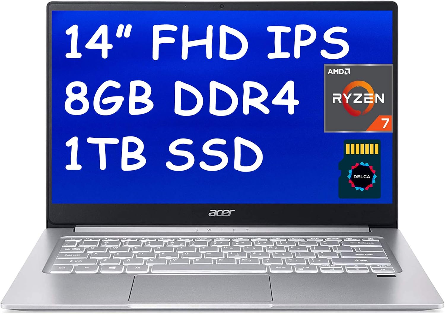 Acer Swift 3 2020 Premium Business Laptop I 14 inch Full HD IPS I AMD 8-Core Ryzen 7 4700U (>i7-10510U) I 8GB DDR4 1TB PCIe SSD I Fingerprint Backlit USB-C Win 10 + Delca 16GB Micro SD Card” src=”https://images-na.ssl-images-amazon.com/images/I/71dmfhifk7L._AC_SL1500_.jpg”></a></div>
<div class=