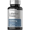 Horbäach L Methylfolate 15000 mcg | 120 Capsules | 15mg Methyl Folate | 5-MTHF | Non-GMO, Gluten Free Supplement