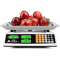 BROMECH Price Computing Scale 88lb/40kg Commercial Food Scale for Produce Meat Weighing with Stainless Steel Large Platform,