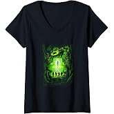Women's Ghostbusters Dan Mumford Marshmallow Man Movie Poster V-Neck T-Shirt