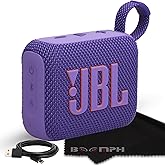 JBL Go 4 Portable Bluetooth Wireless Speaker, IP67 Waterproof and Dustproof Built-in Battery - Purple - Boomph's Comprehensive Ultimate Performance Cloth Solution for Your On-The-Go Sound Experience