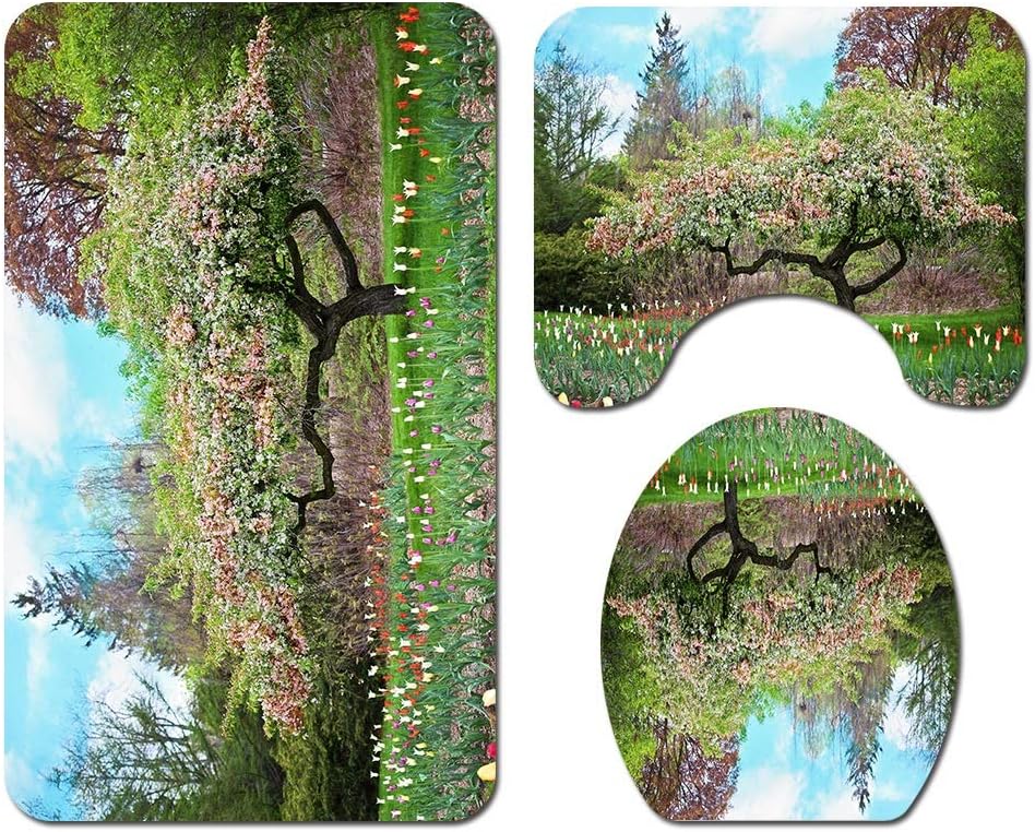 Estera de baño dkee Bosque Patrón de flores Estera del piso Baño