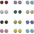JewelrieShop Rhinestones Crystal Ball Stud Earrings Set Fireball Disco Ball Pave Bead Earrings Hypoallergenic for Teen Girls Women