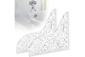 2Pcs Shower Water Splash Guard, Self Adhesive Bathtub Corner Splash Guard Clear Shower Water Guard,Bathroom Tub Edge Guard wi