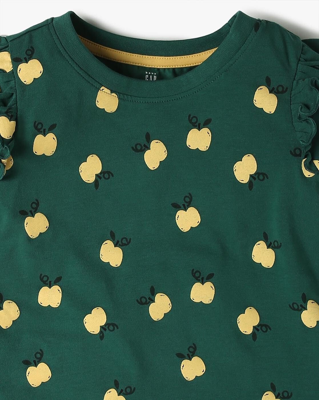 GAP All-Over Print Mock-Neck Top, Green, 2Y 2