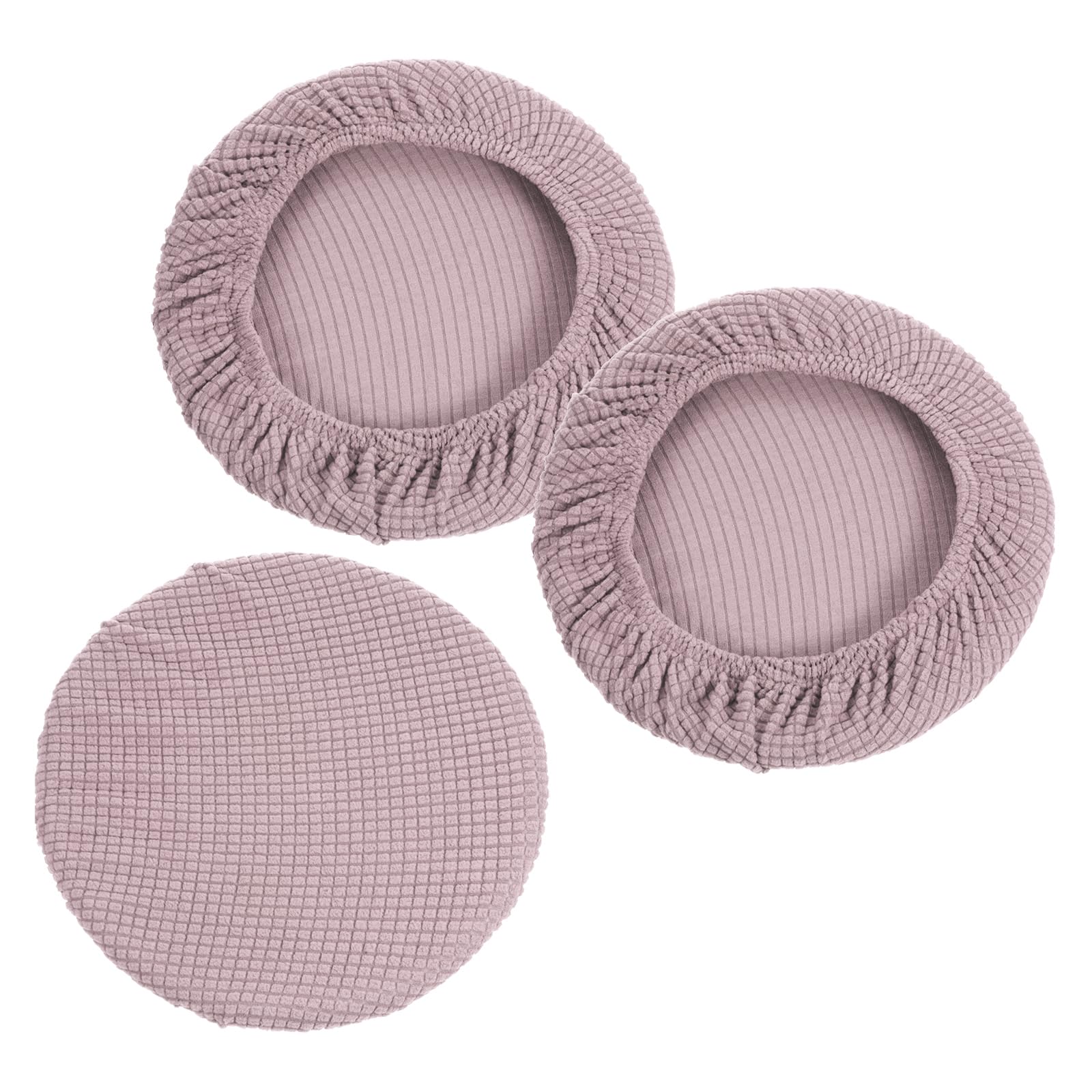 PATIKIL 11" Round Bar Stool Cover, 3 Pack Elastic Bar Stool Cover Washable Seat Cover for Diameter 11"-16" Chair, Light Pink