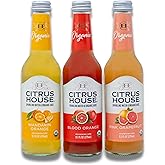 Citrus House Organic Sparkling Juice, Variety Pack, Modern Italian Soda, No Added Sugar, No Preservatives, 9.3 Fl Oz Glass Bottle (Pack of 12)