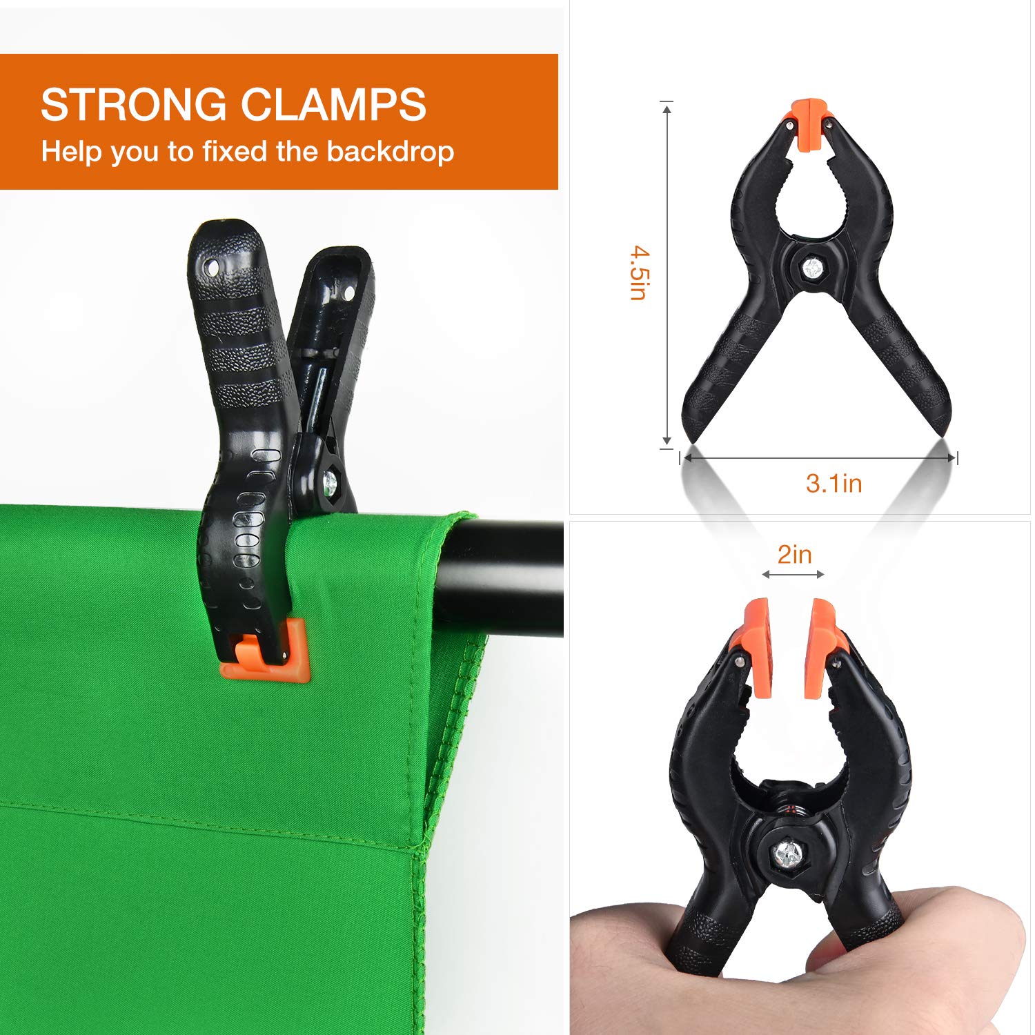 Yesker Photo Video Studio 8.5 x 10ft Green Screen Backdrop Stand Kit, Photography Background Support System with 6 x9ft Muslin Chromakey Backdrop for Portrait,Product Photography and Video Shooting