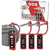 TSA Locks for Gun Case - Gun Case Locks, Pelican Case & Monoshaft Single Shaft Lock - TSA Approved for Shotgun Case Luggage, Suitcase, Rifle & Pistol Cases 4-Pack 3-Digit Combination Lock