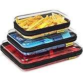 pakkabuu 3 Pack Clear Hard Shell Zipper Case - Clear Waterproof Cosmetic Bag with Zipper,Organizer Bins, Charging Cables, creative journaling, painting brushes,Christmas Storage Bins.