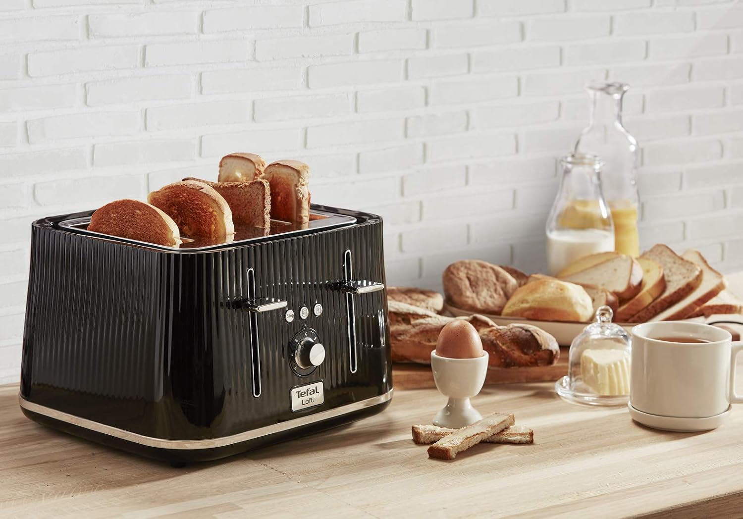 Tefal Loft 4-Slot Toaster, 7 Browning Levels, Defrost, Stop + Reheat Functions, Removable Crumb Tray - Image 4