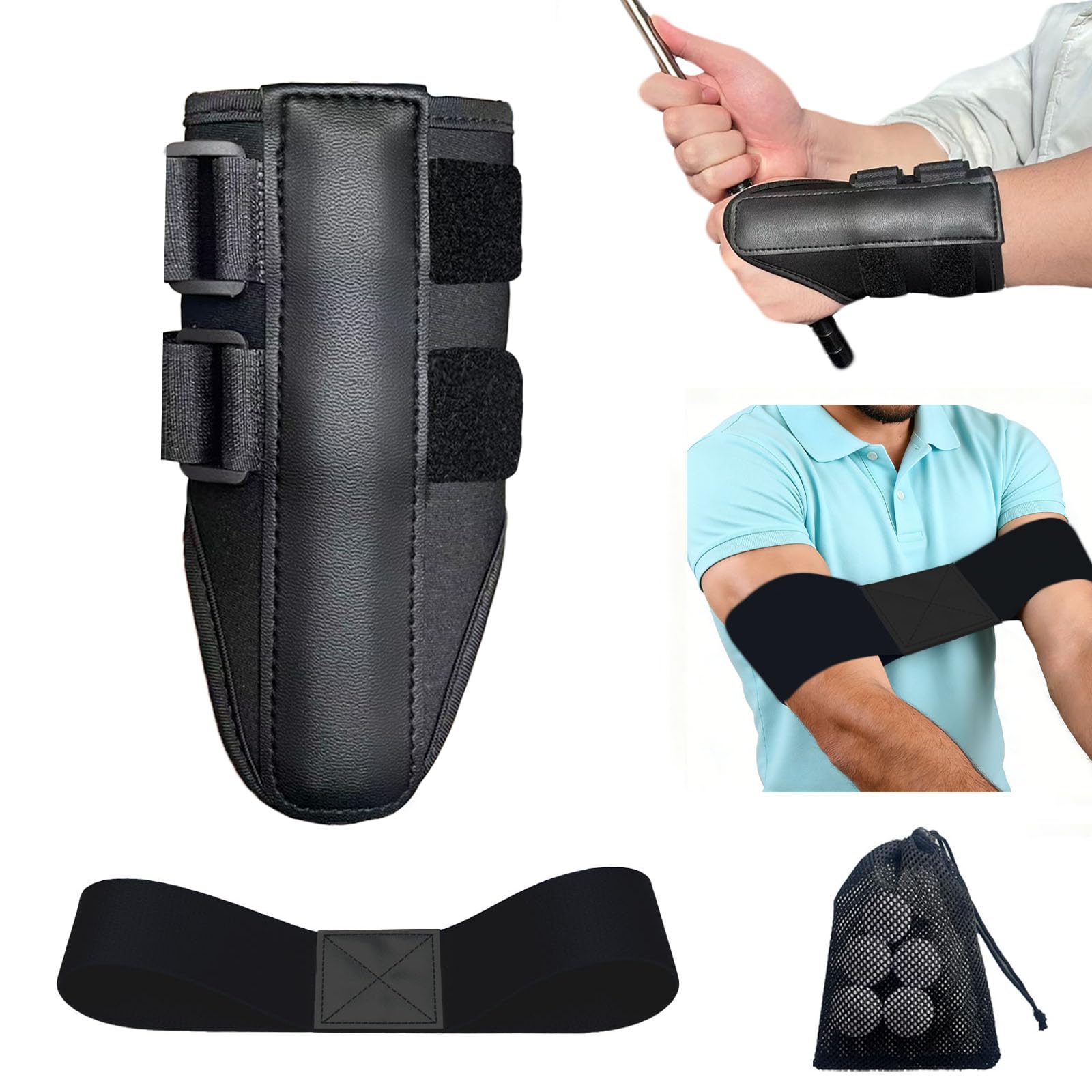 Photo 1 of 3 Pack Golf Wrist Training Aid Pro - Fix Wrist Angle & Reduce Chicken Wing, Adjustable Golf Wrist Trainer with Swing Band & Golf Wrist Brace to Build Muscle Memory Golf Swing Training Aid for Beginner