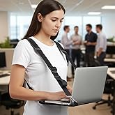 Suncalla Laptop Harness for Walking Portable Wearable Laptop Stand for up to 16" Tablets E-Readers Notebook Notepad Standing Desk with Adjustable Straps(Black)