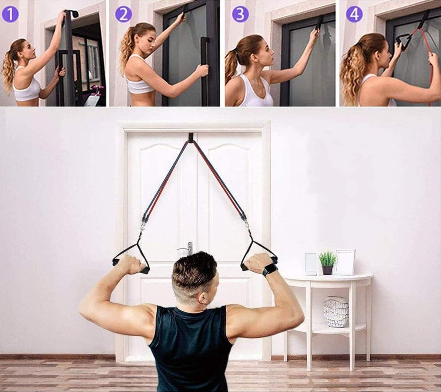 Resistance Band Set - Include 5 Stackable Exercise Bands with Waterproof Carrying Case, Door Anchor Attachment, Legs Ankle Straps and Workout Guide : Sports & Outdoors