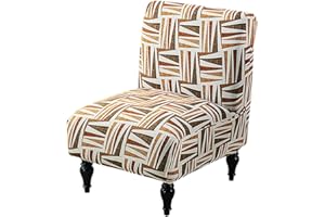 Buenanir Armless Accent Chair Cover Stretch Spandex Slipper Chair Covers Removable Non-Slip Silp Cover for Accent Chairs Without Arms for Living Room Hotel, Set of 1, Golden Pattern