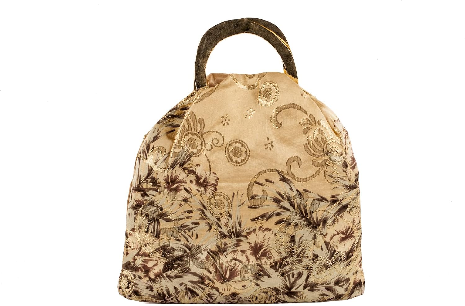 borsetta in pura seta con manici in metallo e stampa a fantasia Pochette AC  326 Fiori Borse urban-earth.co.uk