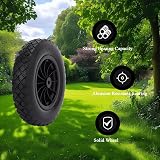 Vivo Technologies 14" Wheelbarrow Wheel PU Puncture Proof 3.50-8 Solid Tire view 5