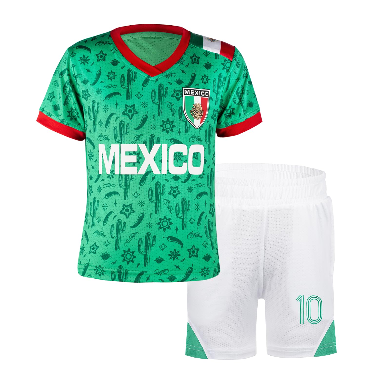Photo 1 of Cnins Mexico Soccer Starter Kit for Toddlers - Soft Mexico Infant Boys & Girls Soccer Football Outfits 2T (MX10-CN,2T)